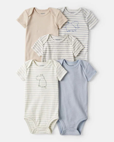 Set 5 mamelucos multicolor animales bebe niño Carters 1U026910