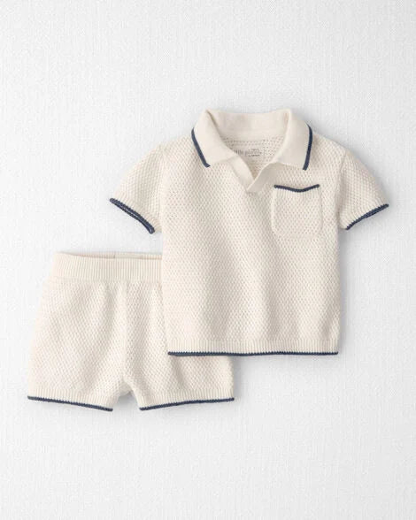 Set conjunto 2 piezas camisa beige short beige bebe niño Carters 1U751210