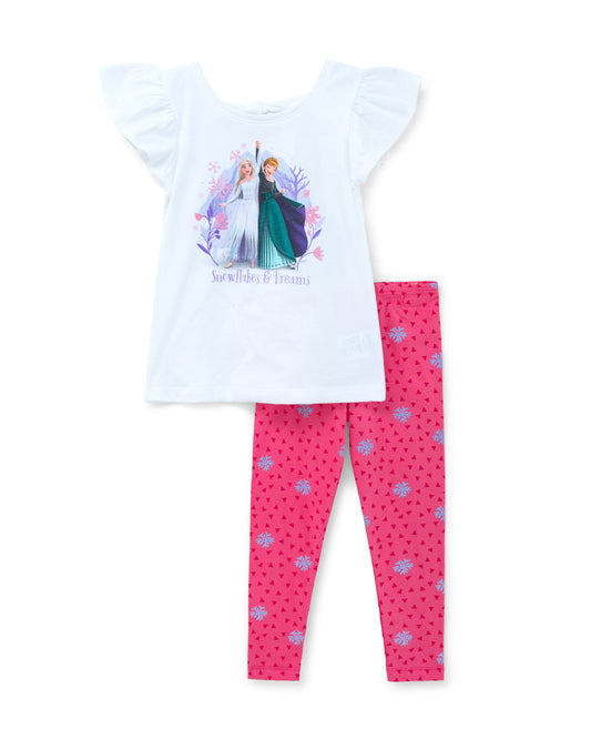 Set conjunto 2 piezas camisa blanca leggins rosadas Frozen St Jacks 2000146602