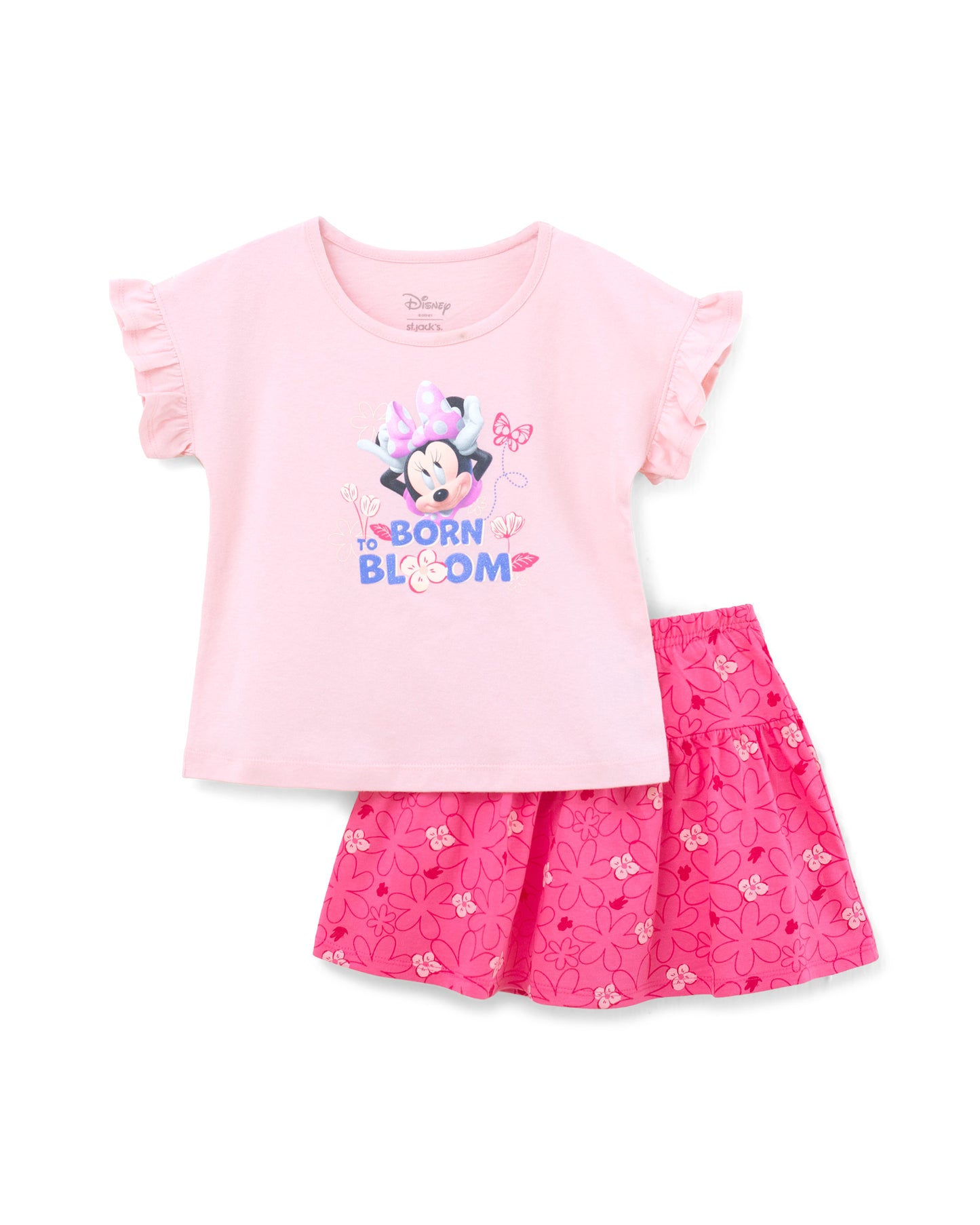 Set conjunto 2 piezas niña camisa rosada falda rosada minnie St Jacks 2000146603
