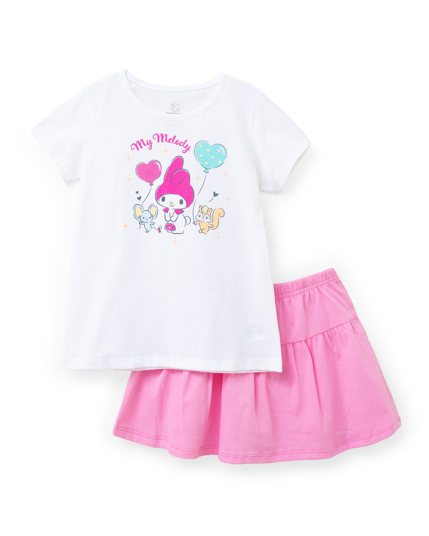 Set conjunto 2 piezas camisa blanca falda short rosada niña cinamorroll St Jacks 2000148301