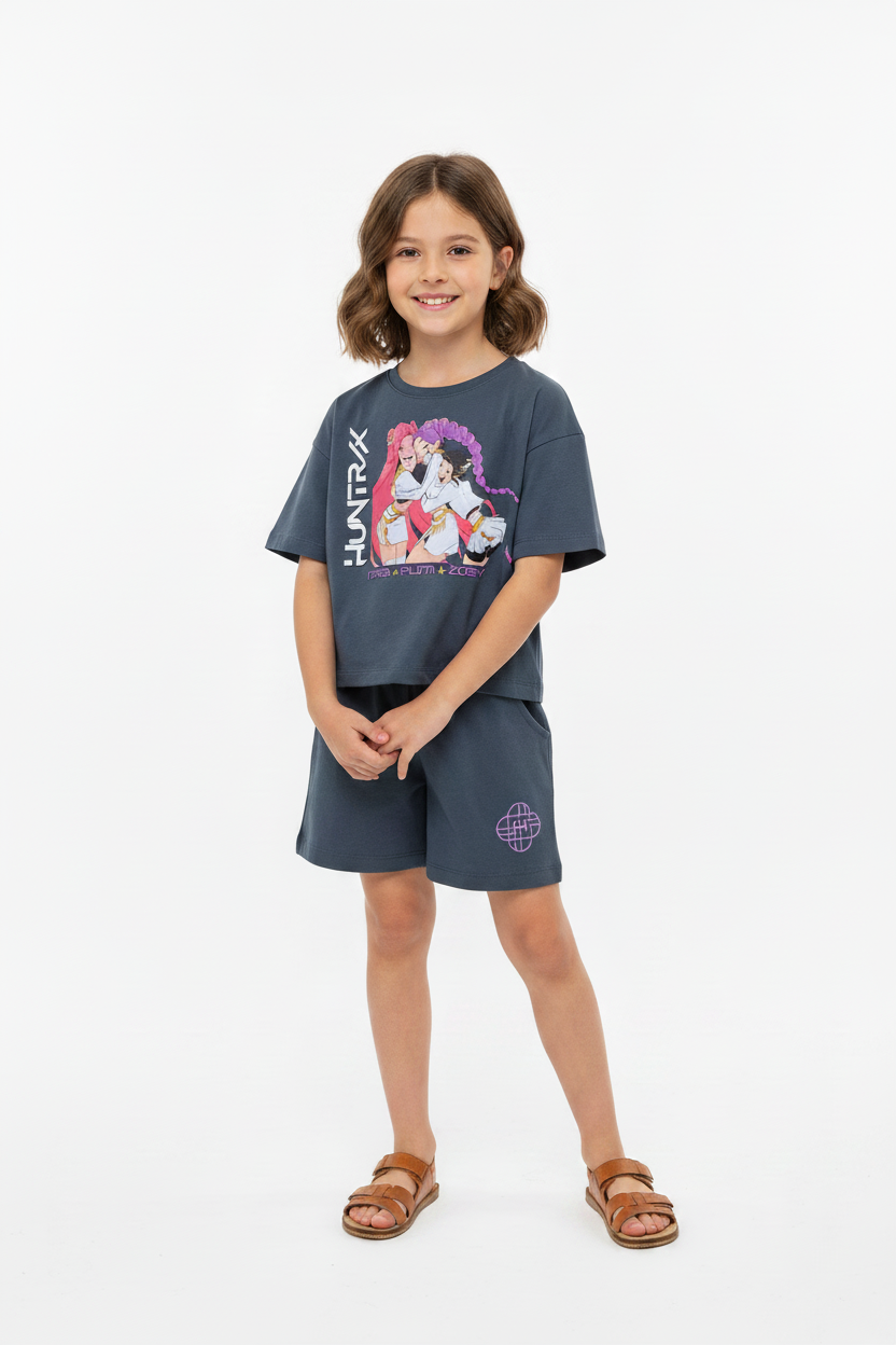 Set conjunto 2 piezas camisa short negro Huntrix K pop niña St Jacks 2000149601