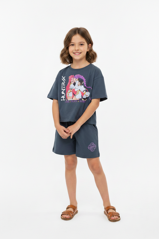 Set conjunto 2 piezas camisa short negro Huntrix K pop niña St Jacks 2000149601