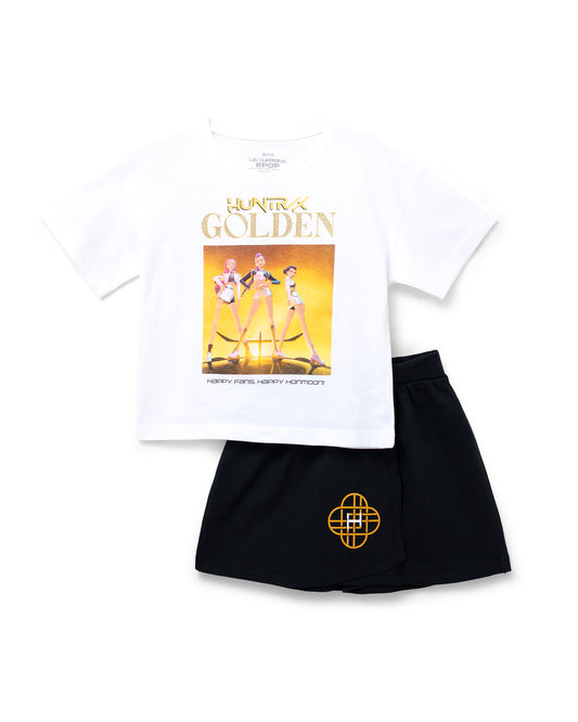 Set conjunto 2 piezas camisa blanca falda short negra Huntrix guerreras kpop 2000150701