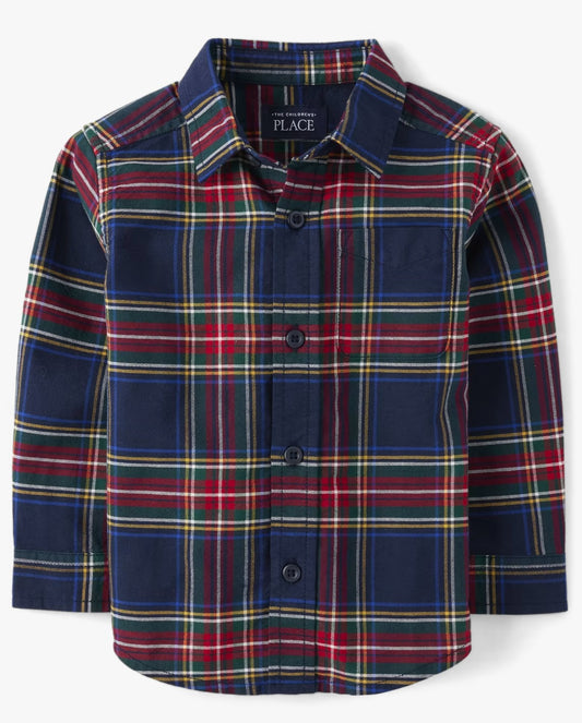 Camisa cuadros azul rojo verde  Childrens place niño formal 14728688