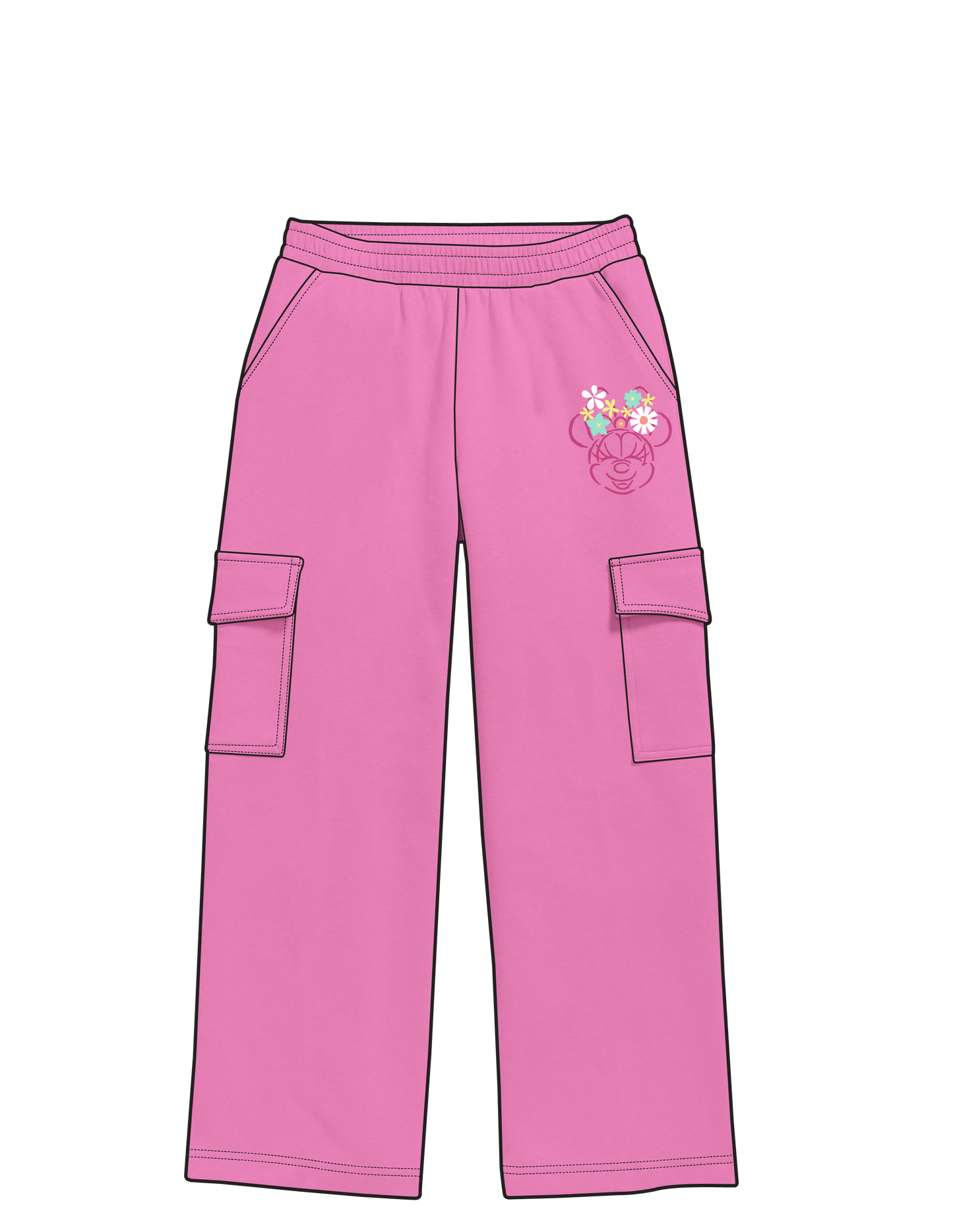 Buzo pantalon cargo rosado deportivo niña floral minnie St Jacks 2150008601