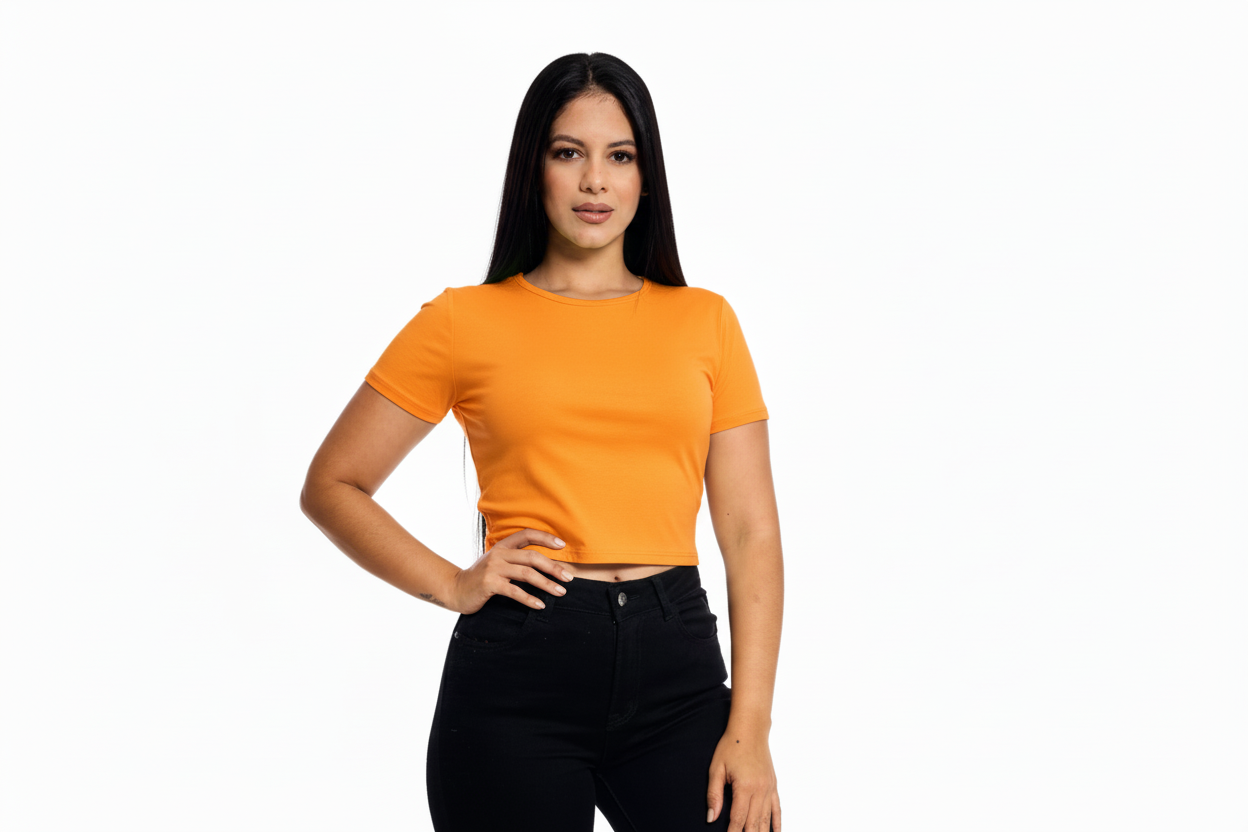 Camisa dama blusa naranja Chic mi CTD1155-31 390345