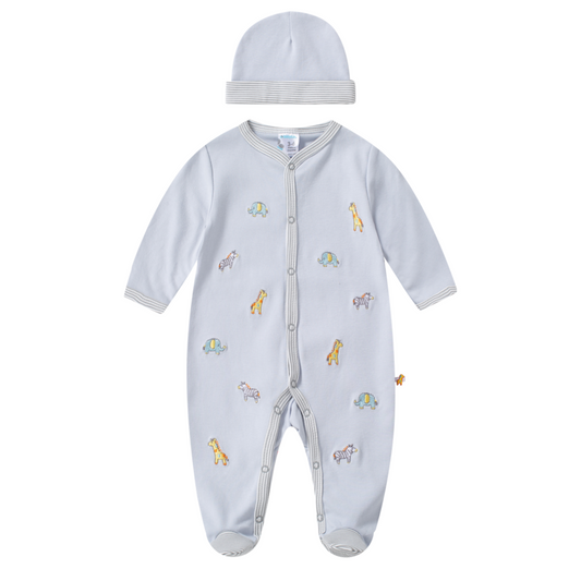 Pijama Set 3 piezas azul animalitos bebe Niño Kobytin