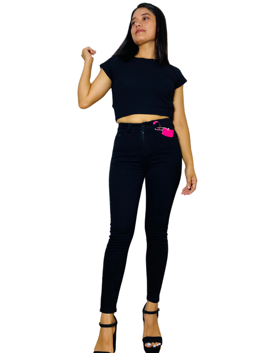 Jeans dama Pantalon tiro alto Skinny negro tallas 3 al 15 Intrigue IN2-1867 690590