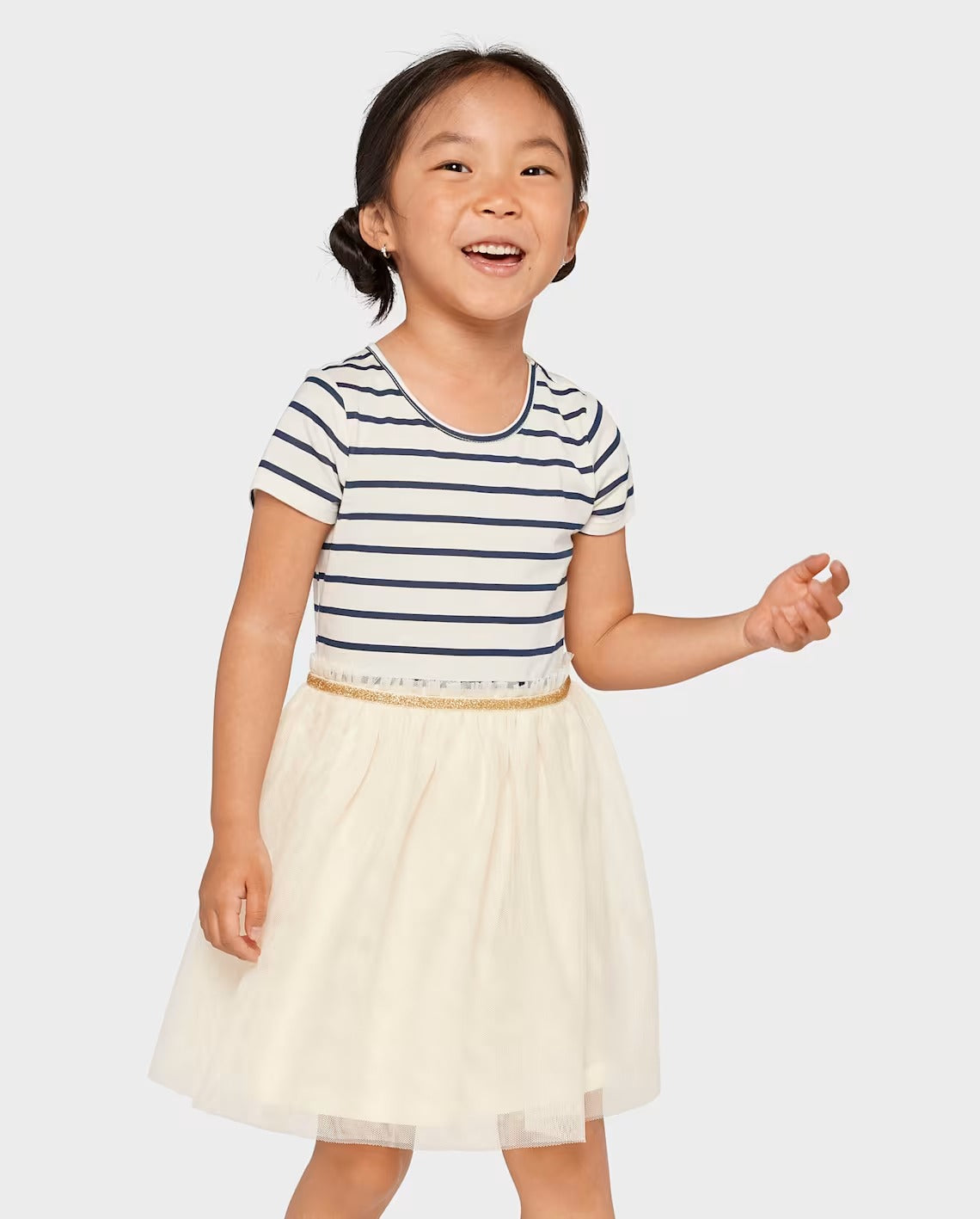 Vestido blanco tutu childrens place niña rayas 75204080