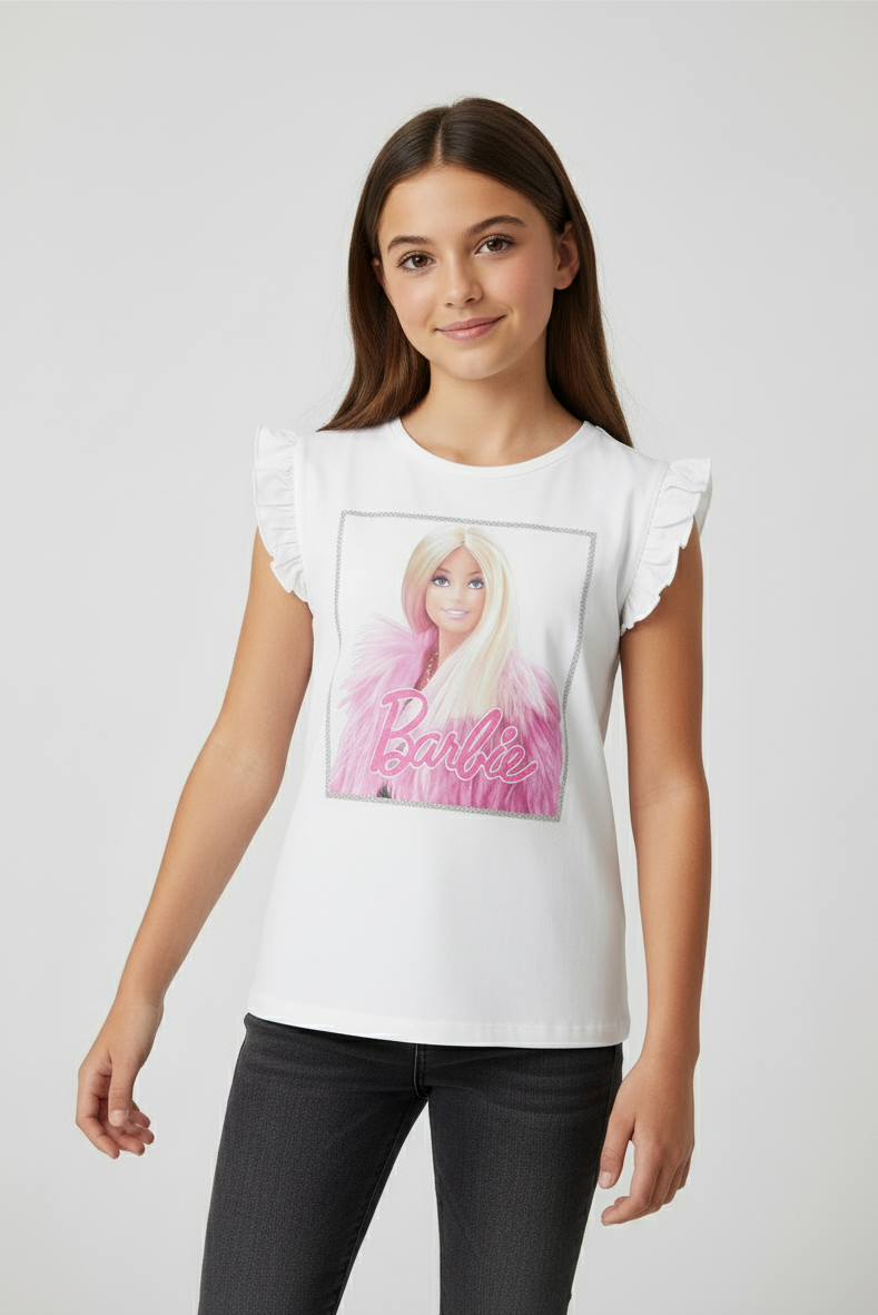 Camisa blanca niña Barbie Disney BA-90083