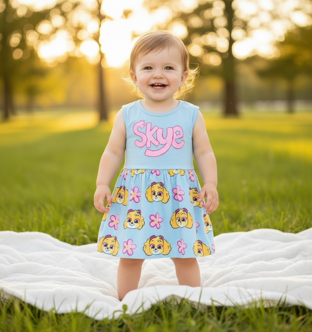 Vestido azul cielo Skye paw patrol bebe niña N10-PWG-102B