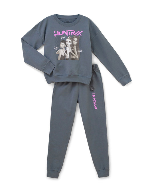 Set conjunto 2 piezas camisa sudadera sueter pantalon jogger gris niña K pop Huntrix St Jacks 2500002001