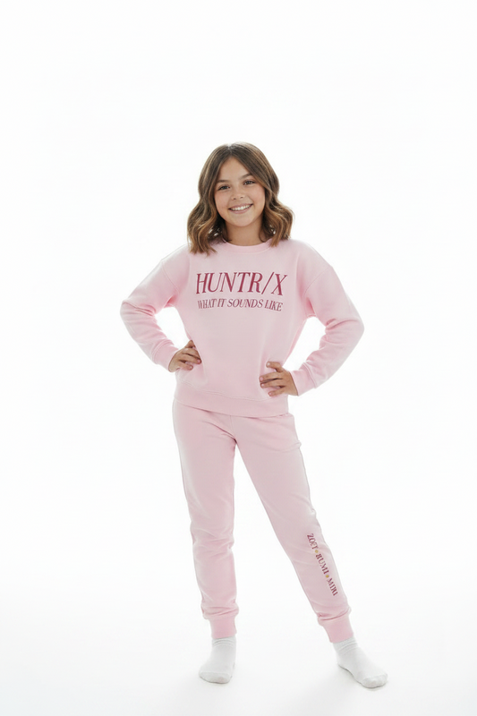 Set conjunto 2 piezas camisa sudadera sueter pantalon jogger rosado niña K pop Huntrix St Jacks 2500002002