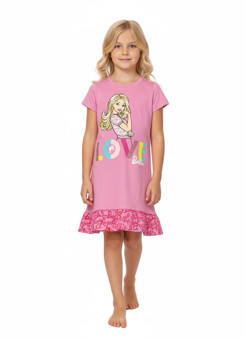 Vestido pijama rosado niña Barbie Disney BA-89970