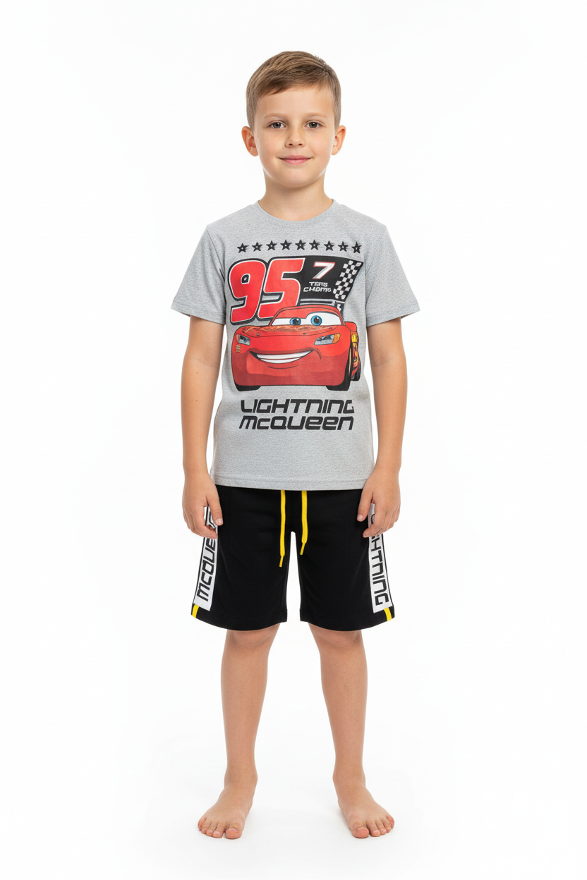 Set 2 piezas rayo McQueen cars short  camisa gris niño A9-C3-154N 545490