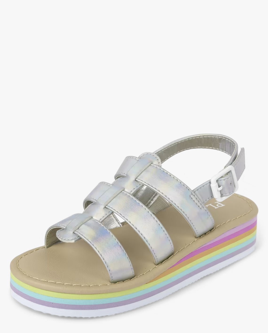 Sandalias Childrens Place niña plateadas colores