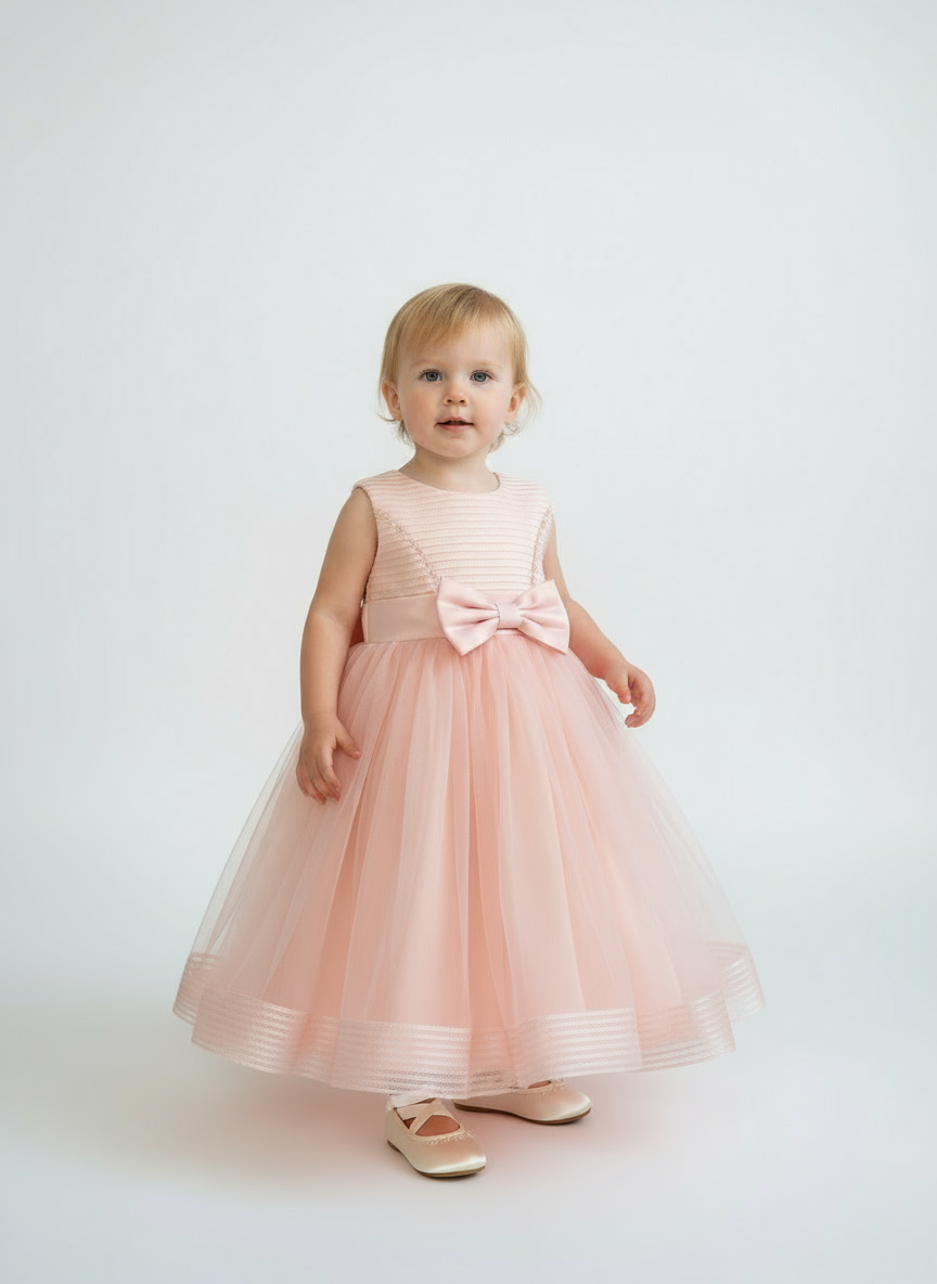 Vestido salmón gala bebe niña 426631368