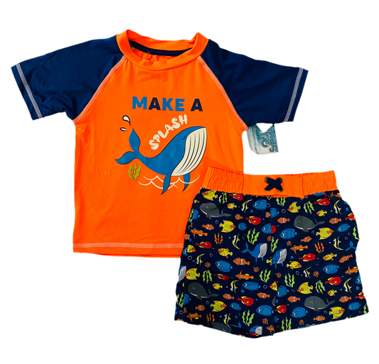 Traje de baño bebe niño anaranjado