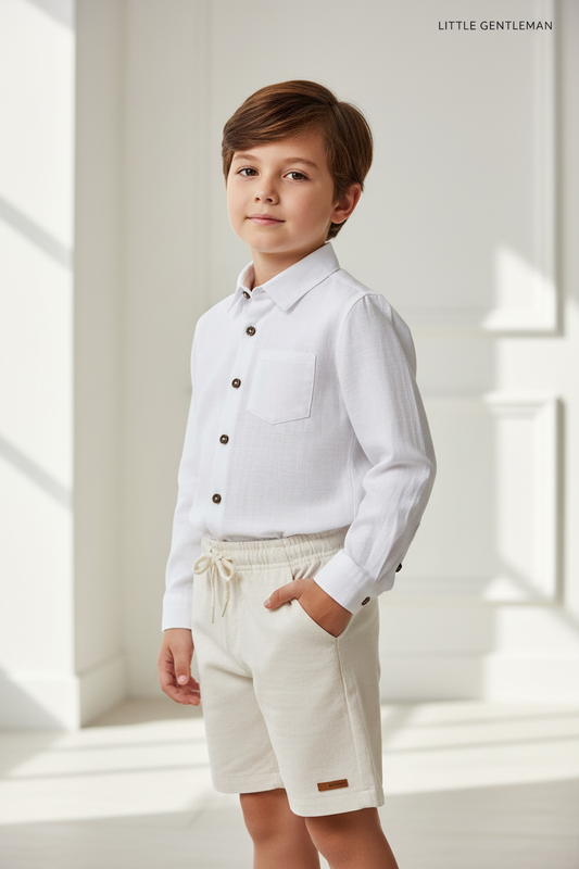 Set 2 piezas formal quimbykids Niño short y camisa 34272