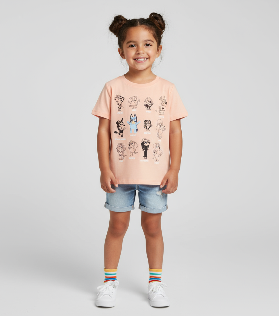 Camisa anaranjada Bluey Carters niño niña