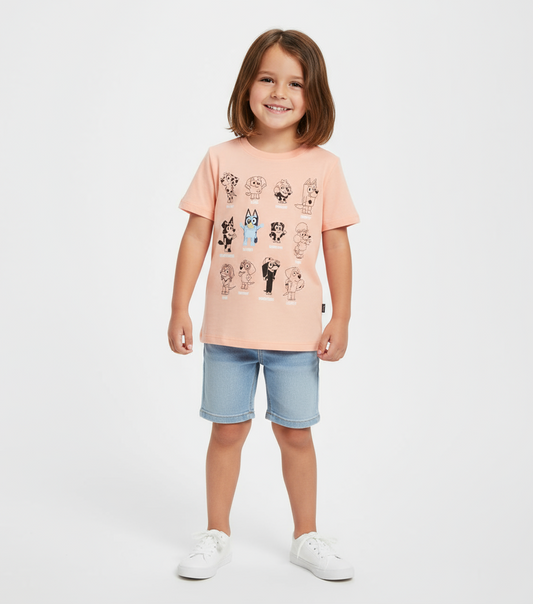 Camisa anaranjada Bluey Carters niño niña