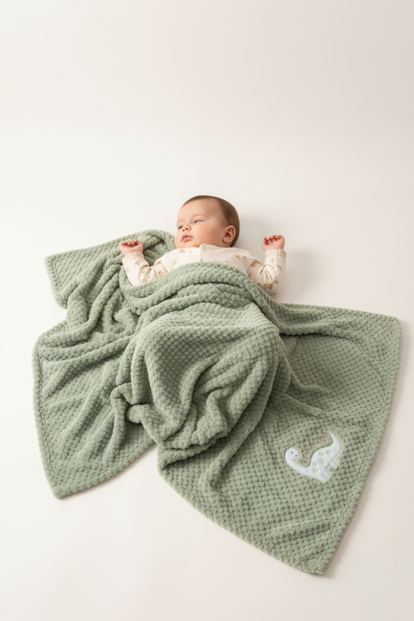 Sabana cobija verde dinosaurio bebe niño Tinytots D09592TT