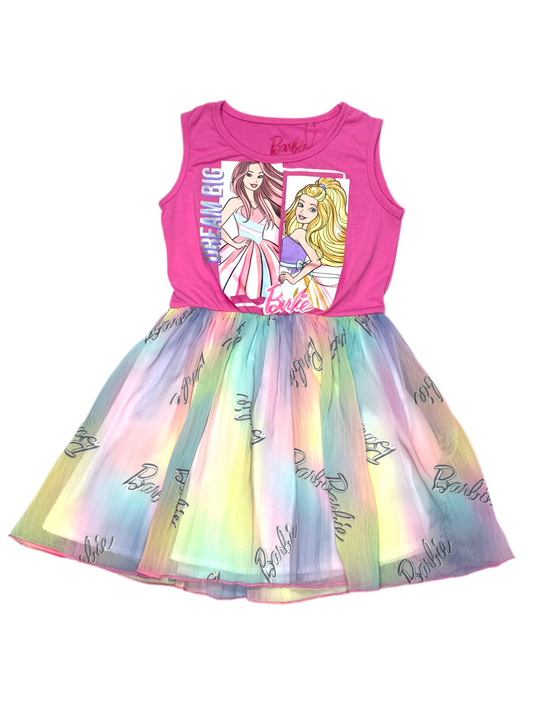 Vestido rosado multicolor tutu niña Barbie Disney BA-90067