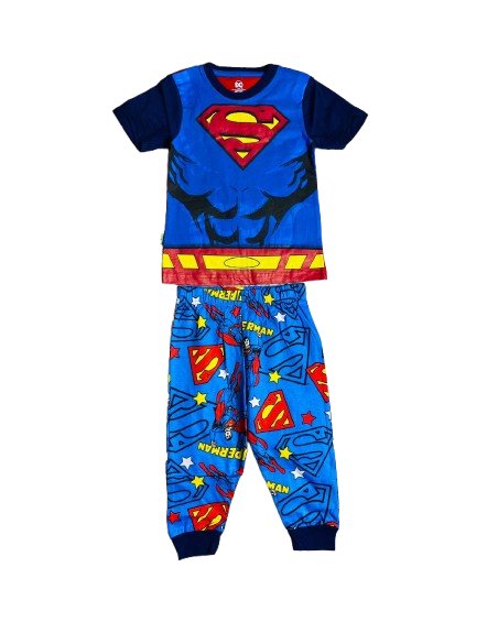Set 2 piezas pijama superman camisa azul niño