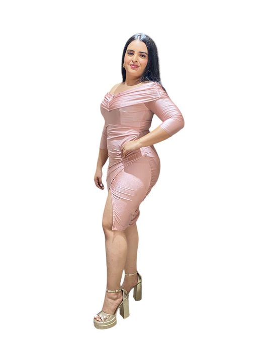 Vestido gala Dama eventos formal oro rosa (champang) CVD1185-16 890690