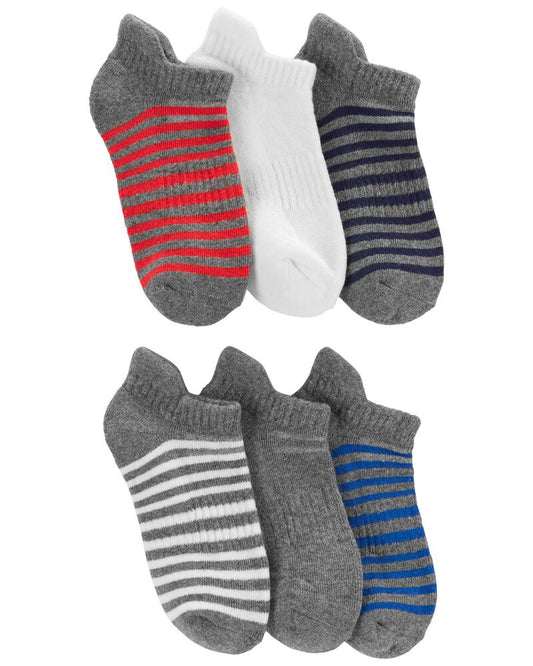 Set de 6 Calcetines Carters rayas blancos gris