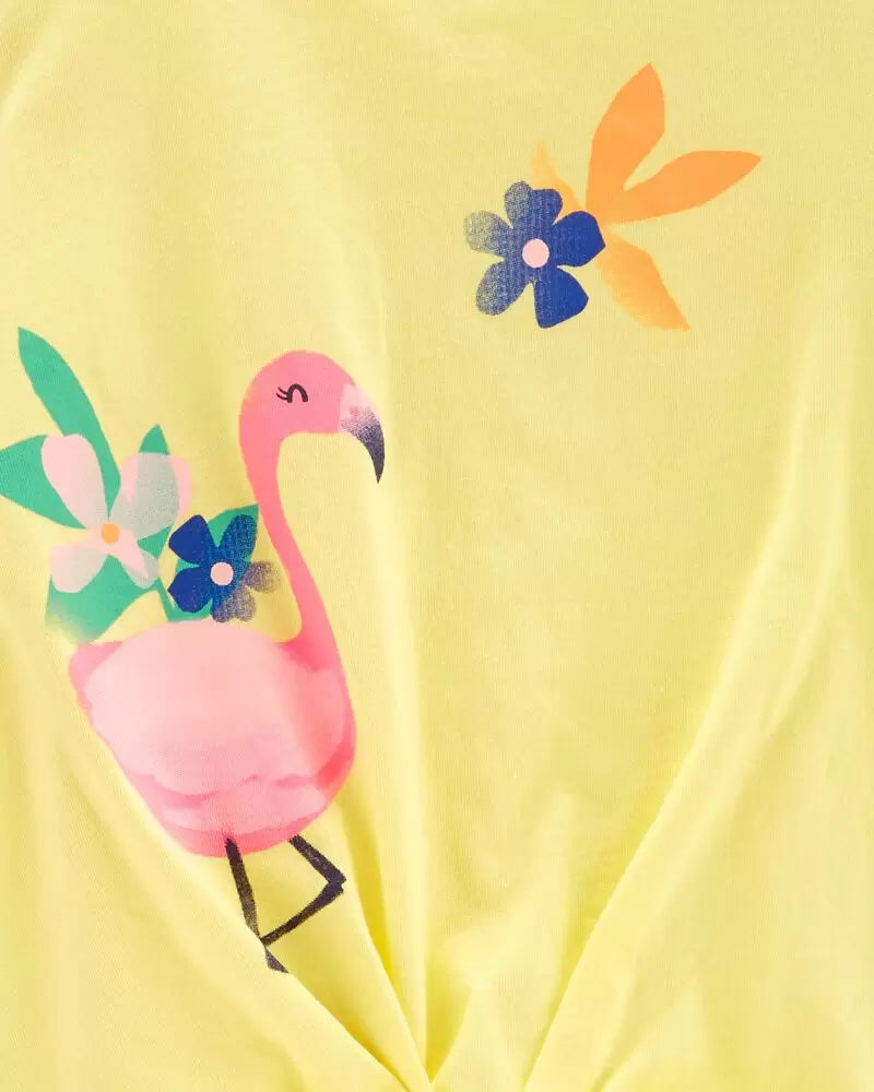 Set 2 piezas niña Carters flamingo amarillo flores