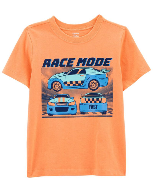 Camisa naranja carros Carters niño