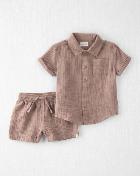 Set conjunto 2 piezas bebe niño café Carters 2T058610