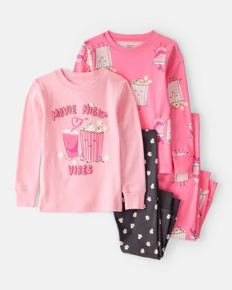Set 4 piezas pijama rosada bebe niña Carters 2T522810