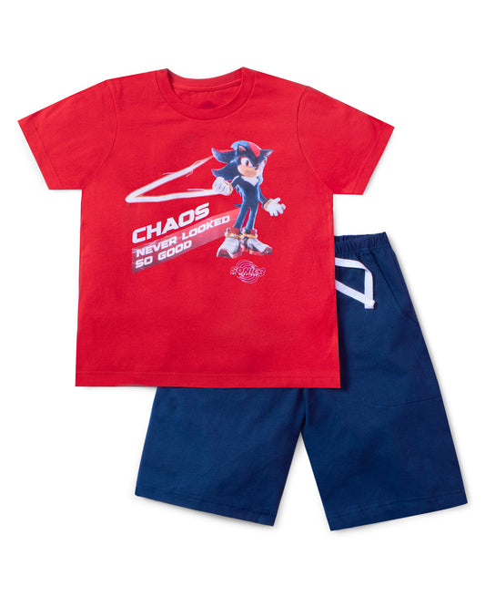 Conjunto Sonic Short Azul Camisa Roja Niño 3000173702