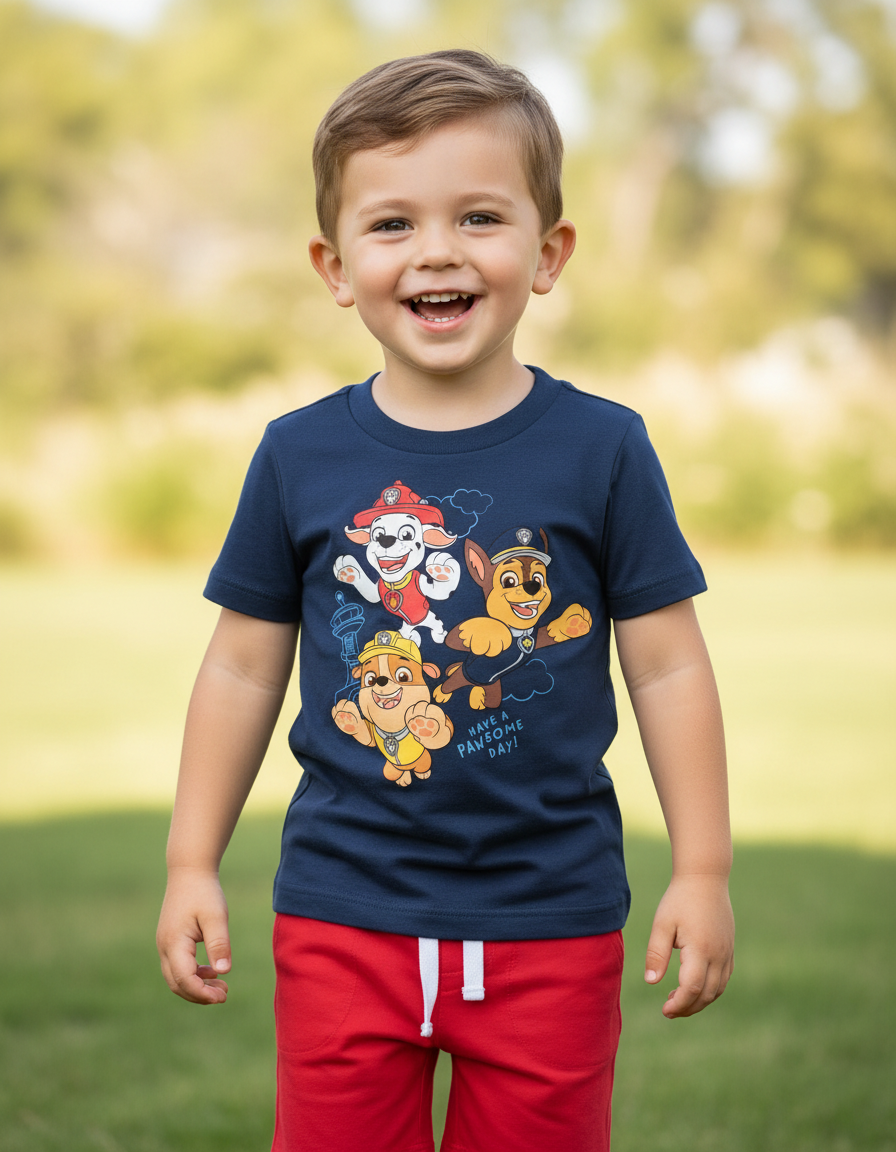 Set Conjunto Nickelodeon St Jacks Short Rojo Camisa Azul Paw patrol Niño 3000173801