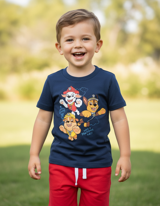 Set Conjunto Nickelodeon St Jacks Short Rojo Camisa Azul Paw patrol Niño 3000173801