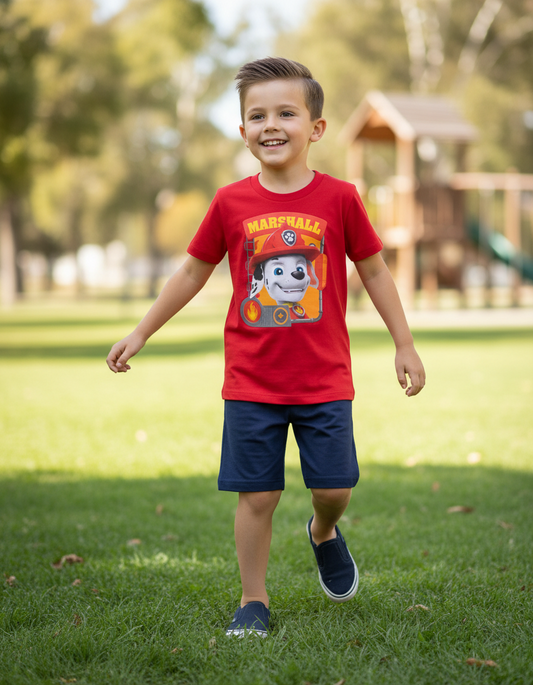 Set conjunto Nickelodeon Paw Patrol Short Azul Camisa Rojo St Jacks Niño 3000174002
