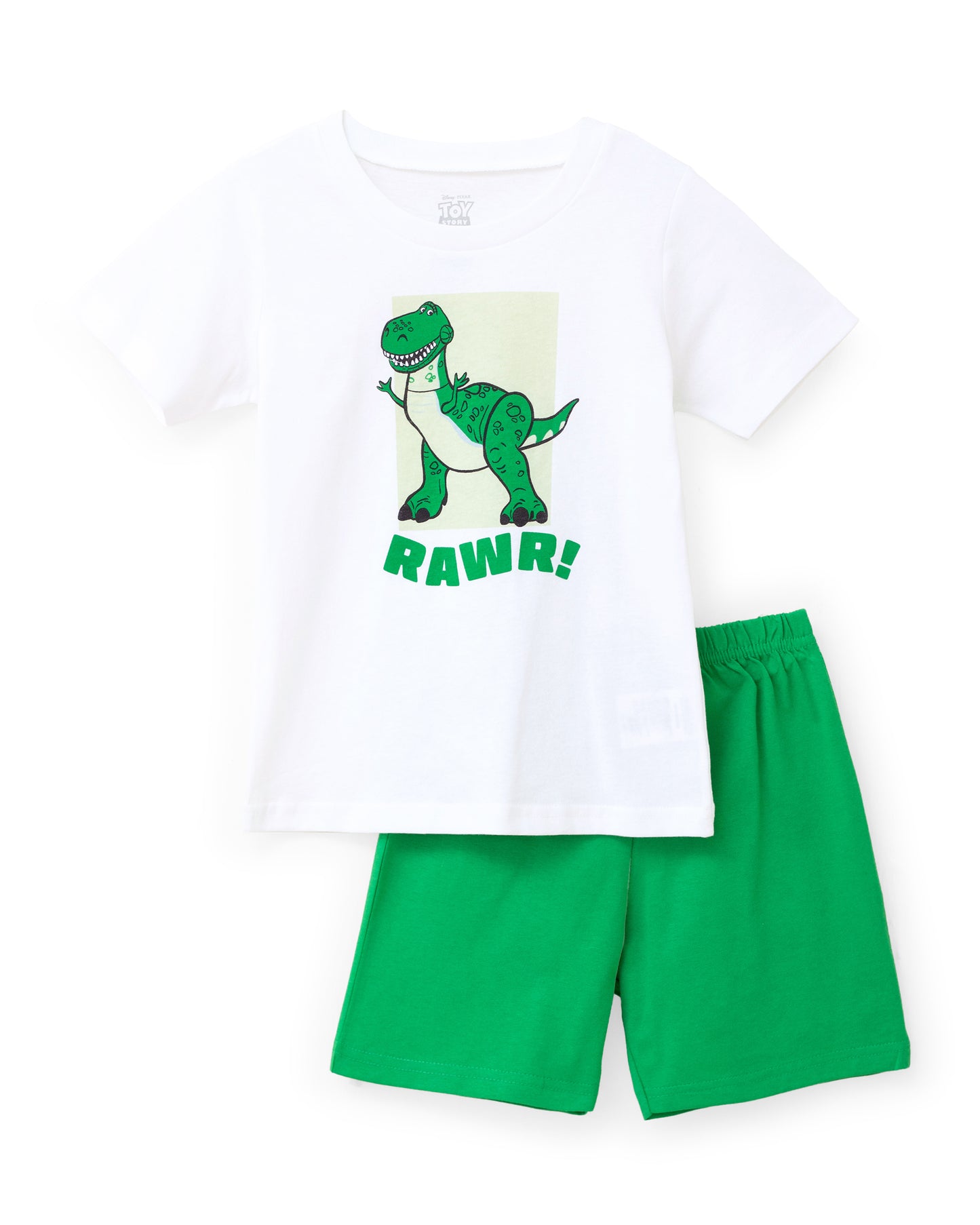 Set 2 piezas camisa blanca dinosaurio short verde toy story niño St Jacks 3000182101