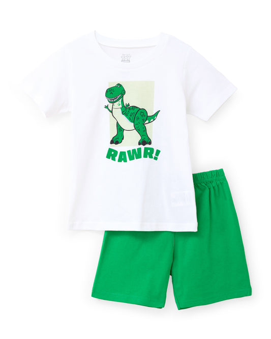 Set 2 piezas camisa blanca dinosaurio short verde toy story niño St Jacks 3000182101