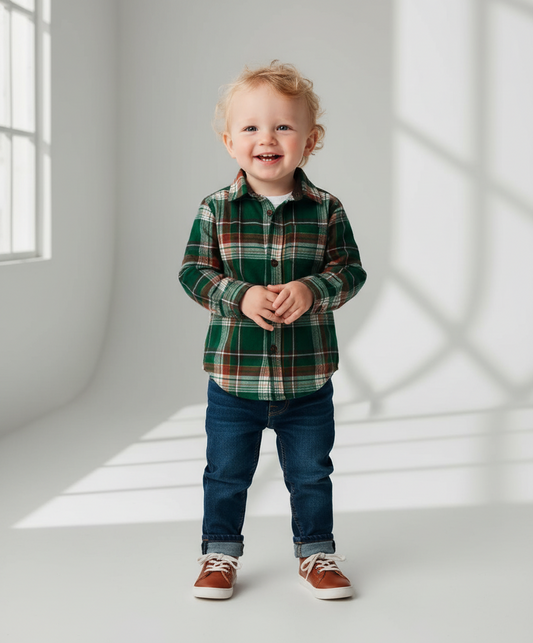 Camisa verde cuadros Gymboree niño 2 a  12 años formal thanksgiving 16363248