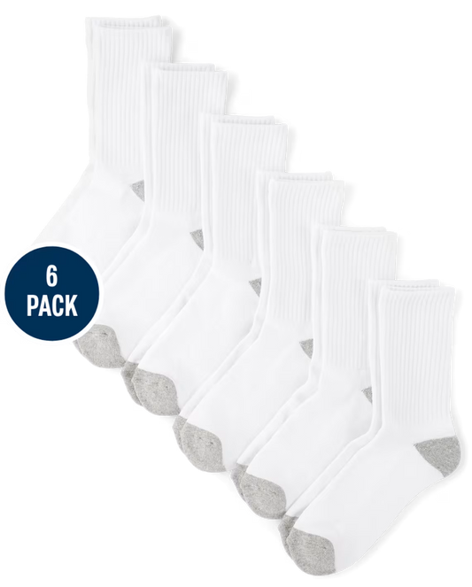 Set paquete 6 calcetines blancos con gris unisex niño niña Childrens Place 305407