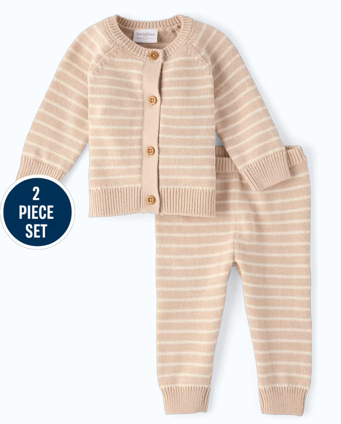 Set conjunto 2 piezas sueter beige pantalon beige bebe niño Childrens Place 3058512