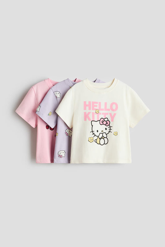 Set 3 camisas morada blanco rosado niña Hello Kitty H&M 1350054001