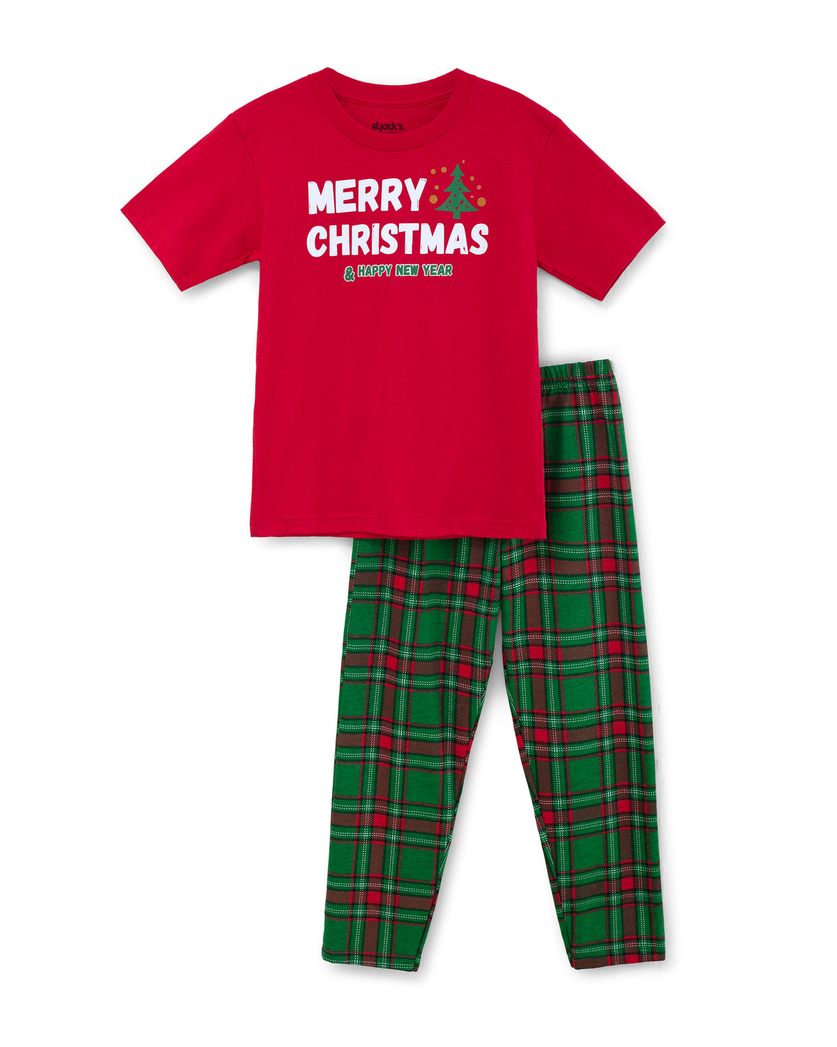 Pijama niño rojo verde Merry Christmas navidad 4T-16 St Jacks  3080181801