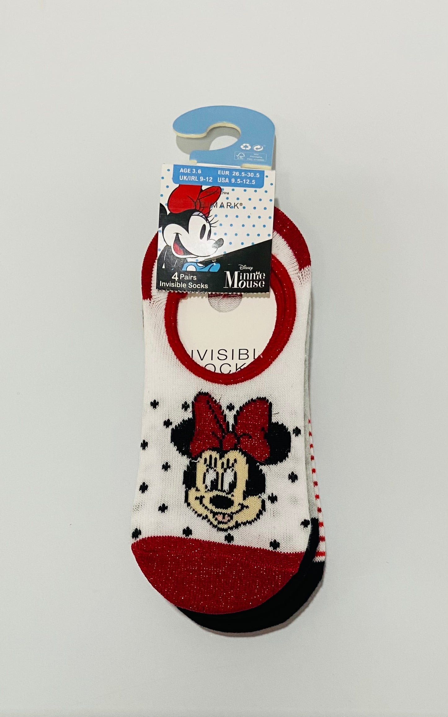 Set 4 pares Calcetines Disney Minnie Mouse