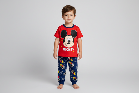 Set 2 piezas pijama Mickey camisa roja niño 490390