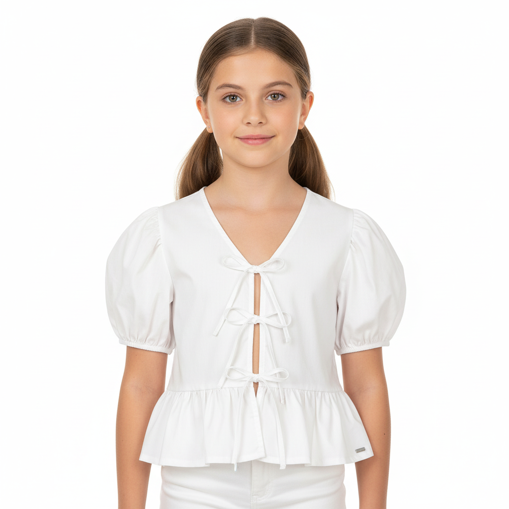 Camisa blusa blanca niña Gloss chongo coquette 31965-000106