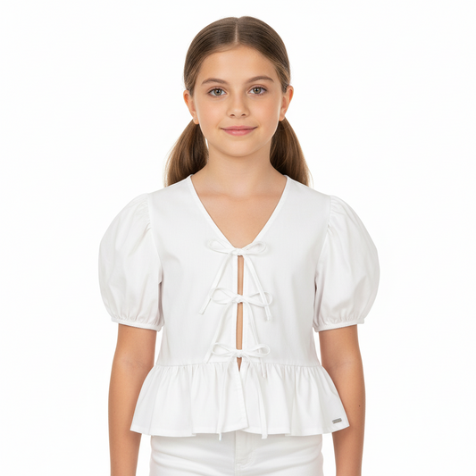 Camisa blusa blanca niña Gloss chongo coquette 31965-000106
